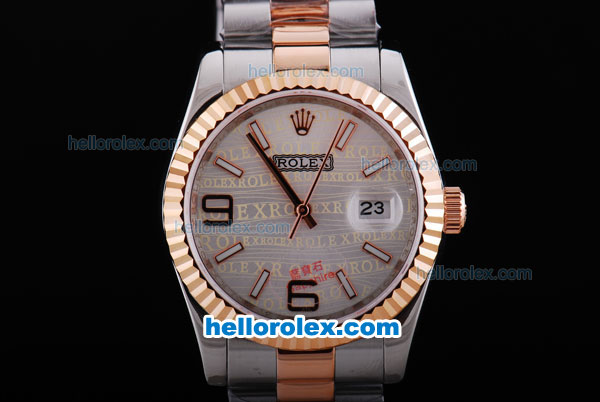 Rolex Datejust Automatic with White Dial and Rose Gold Bezel - Click Image to Close